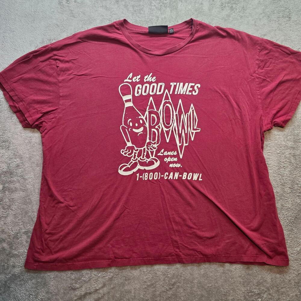 No Boundaries Shirt Mens 3XL Red Good Times Bowl Oversized Graphic T-Shirt